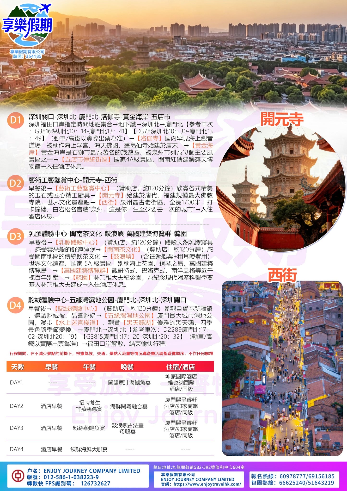 玩轉廈門泉州高鐵四天
